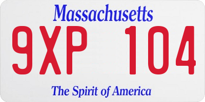 MA license plate 9XP104