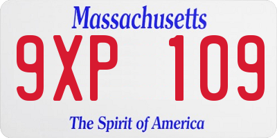 MA license plate 9XP109