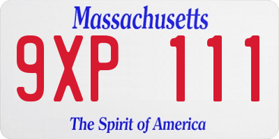 MA license plate 9XP111