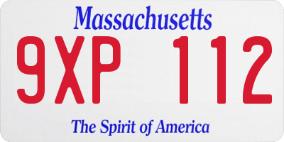MA license plate 9XP112