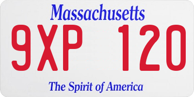 MA license plate 9XP120