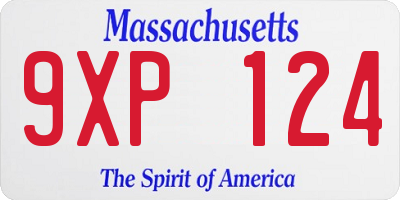 MA license plate 9XP124