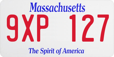 MA license plate 9XP127
