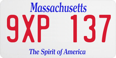 MA license plate 9XP137