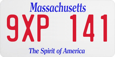 MA license plate 9XP141