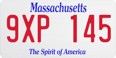 MA license plate 9XP145
