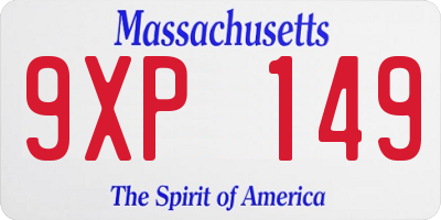 MA license plate 9XP149