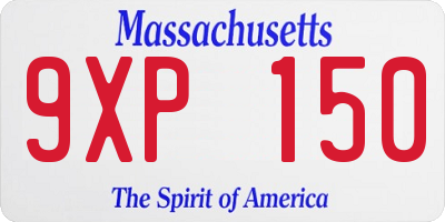 MA license plate 9XP150