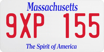 MA license plate 9XP155