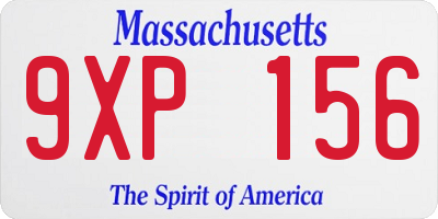 MA license plate 9XP156
