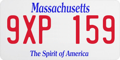 MA license plate 9XP159