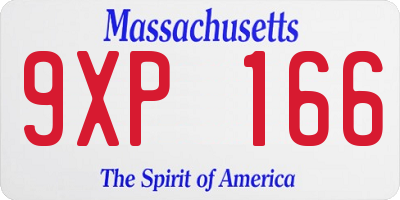 MA license plate 9XP166