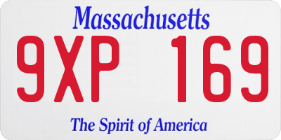 MA license plate 9XP169
