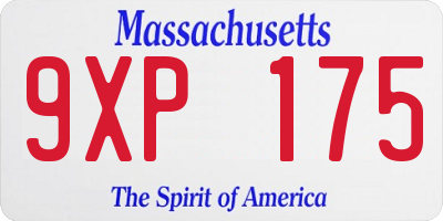 MA license plate 9XP175