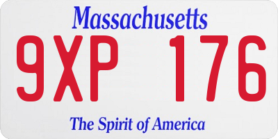 MA license plate 9XP176