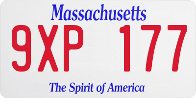 MA license plate 9XP177