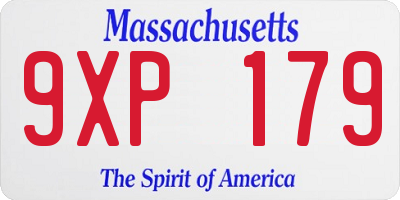 MA license plate 9XP179