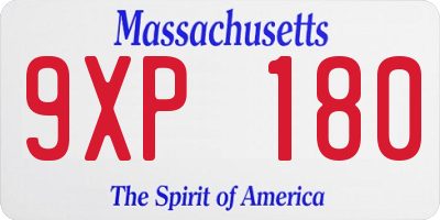 MA license plate 9XP180