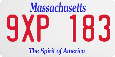 MA license plate 9XP183