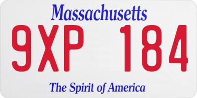 MA license plate 9XP184