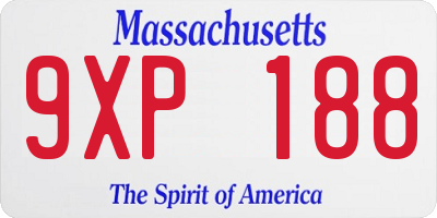 MA license plate 9XP188