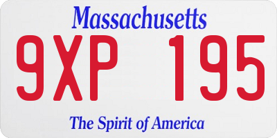MA license plate 9XP195