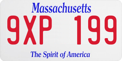 MA license plate 9XP199