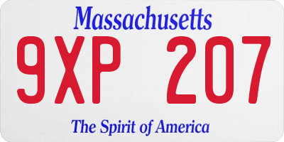 MA license plate 9XP207