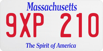 MA license plate 9XP210