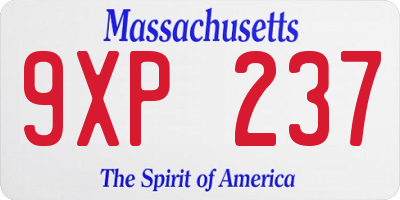 MA license plate 9XP237