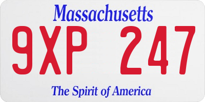 MA license plate 9XP247