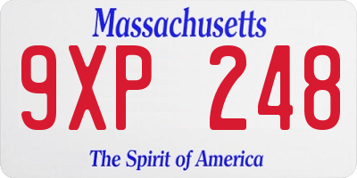 MA license plate 9XP248