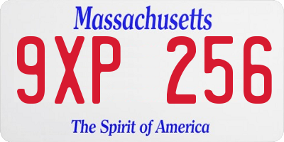 MA license plate 9XP256