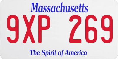 MA license plate 9XP269