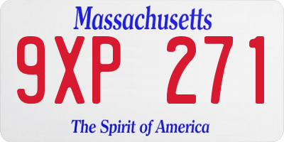 MA license plate 9XP271