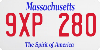 MA license plate 9XP280