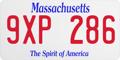MA license plate 9XP286