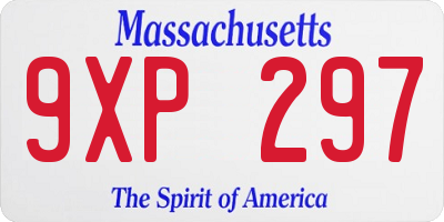 MA license plate 9XP297