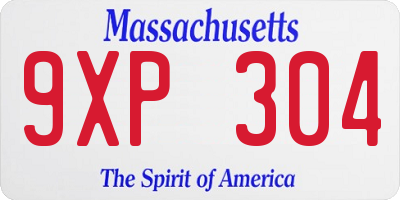 MA license plate 9XP304