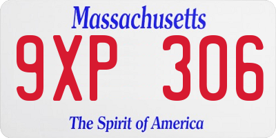 MA license plate 9XP306