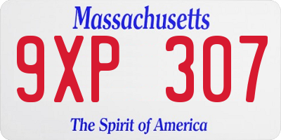 MA license plate 9XP307