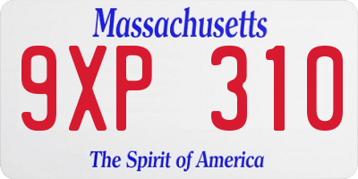 MA license plate 9XP310