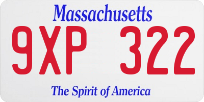 MA license plate 9XP322