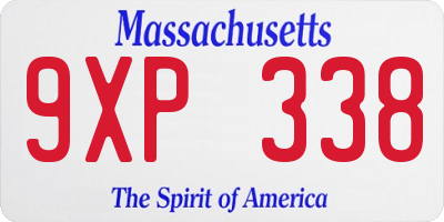 MA license plate 9XP338