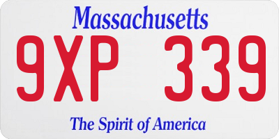 MA license plate 9XP339
