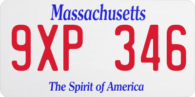 MA license plate 9XP346