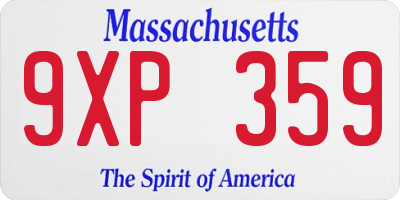 MA license plate 9XP359