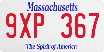 MA license plate 9XP367