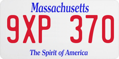 MA license plate 9XP370