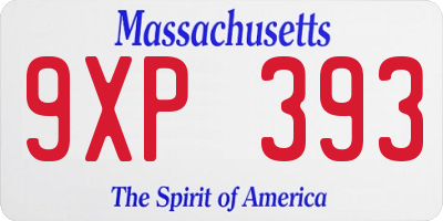 MA license plate 9XP393